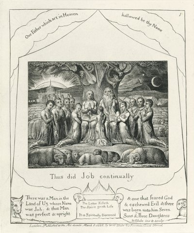 Plate 1, Job and His Family, Illustration from the 